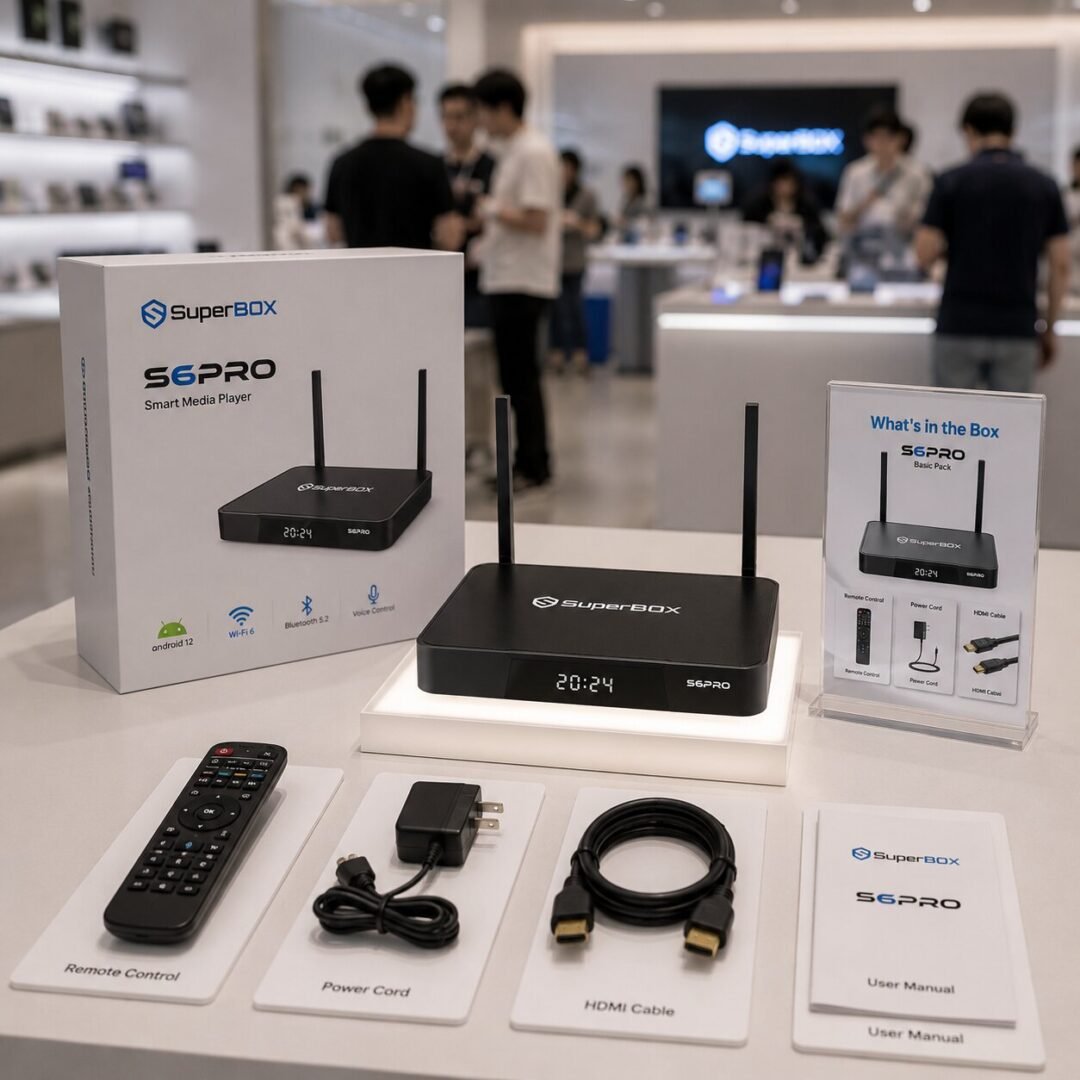Images of the SuperBox S6 Pro are displayed at the SuperBox TV Box Store showroom (2)