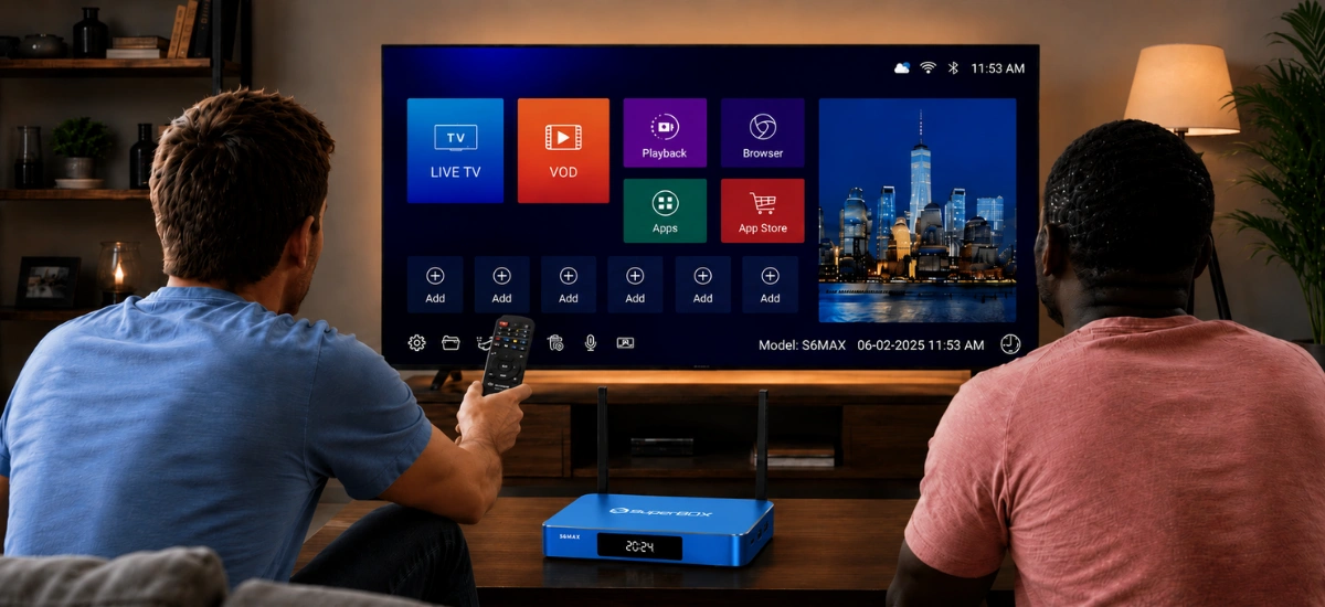 SuperBox S6 Max Android 12 TV box with Google Play Store and apps