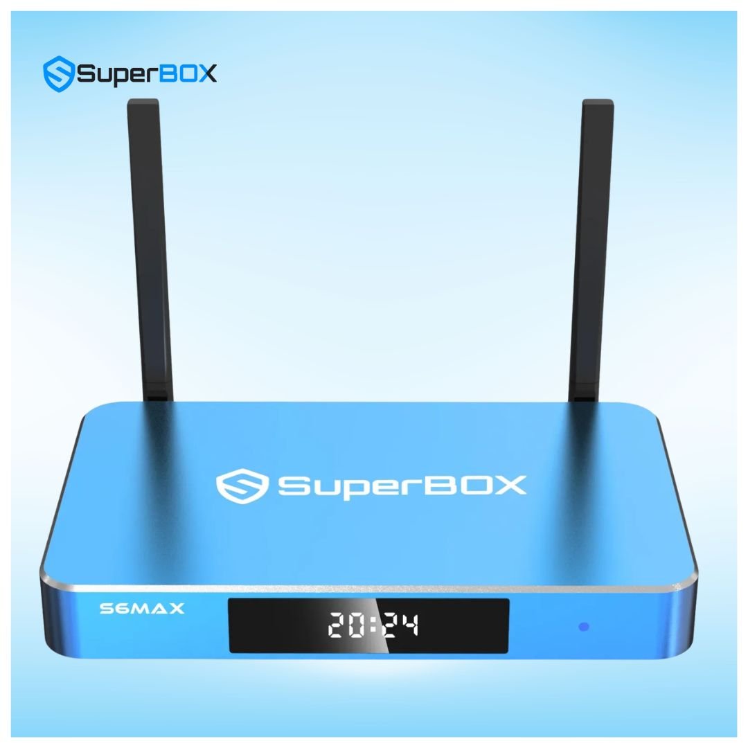 SuperBox S6 Max WiFi 6 Android TV box front display view