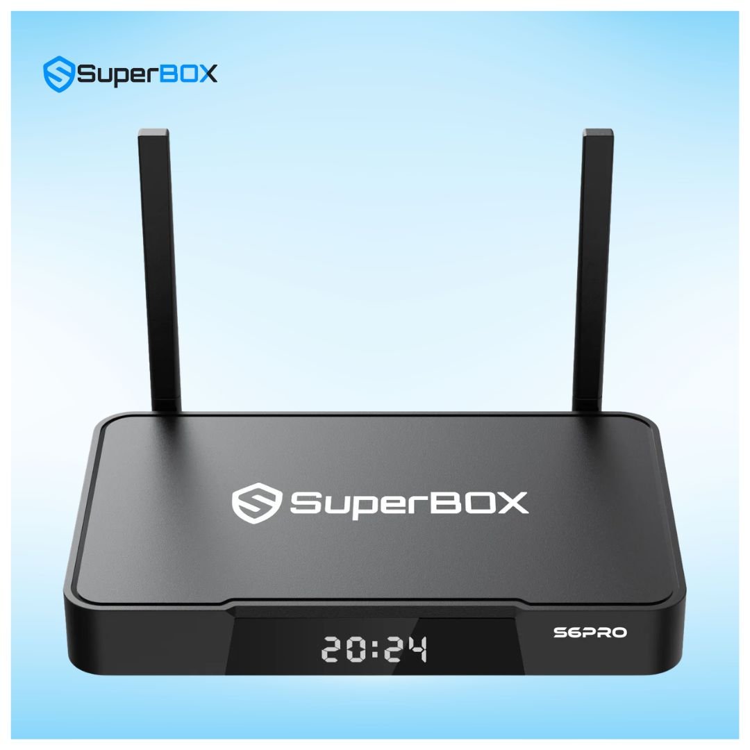 SuperBox S6 Pro WiFi Android TV box front display view