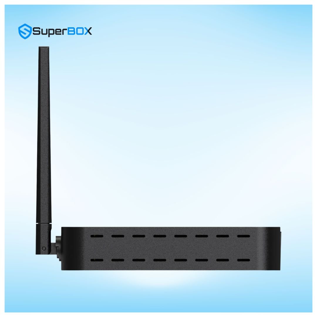 SuperBox S6 Pro slim side profile with cooling ventilation design