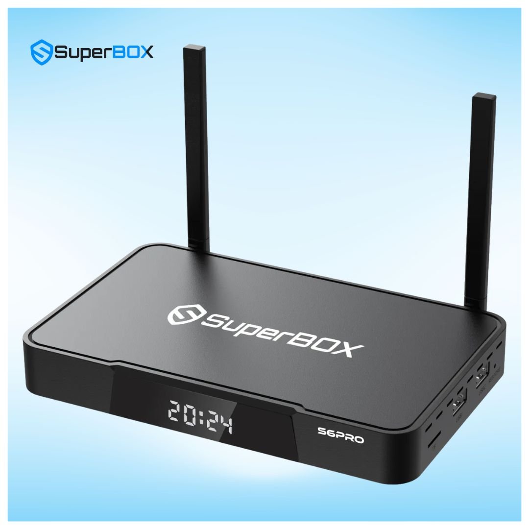 SuperBox S6 Pro smart TV box product perspective image