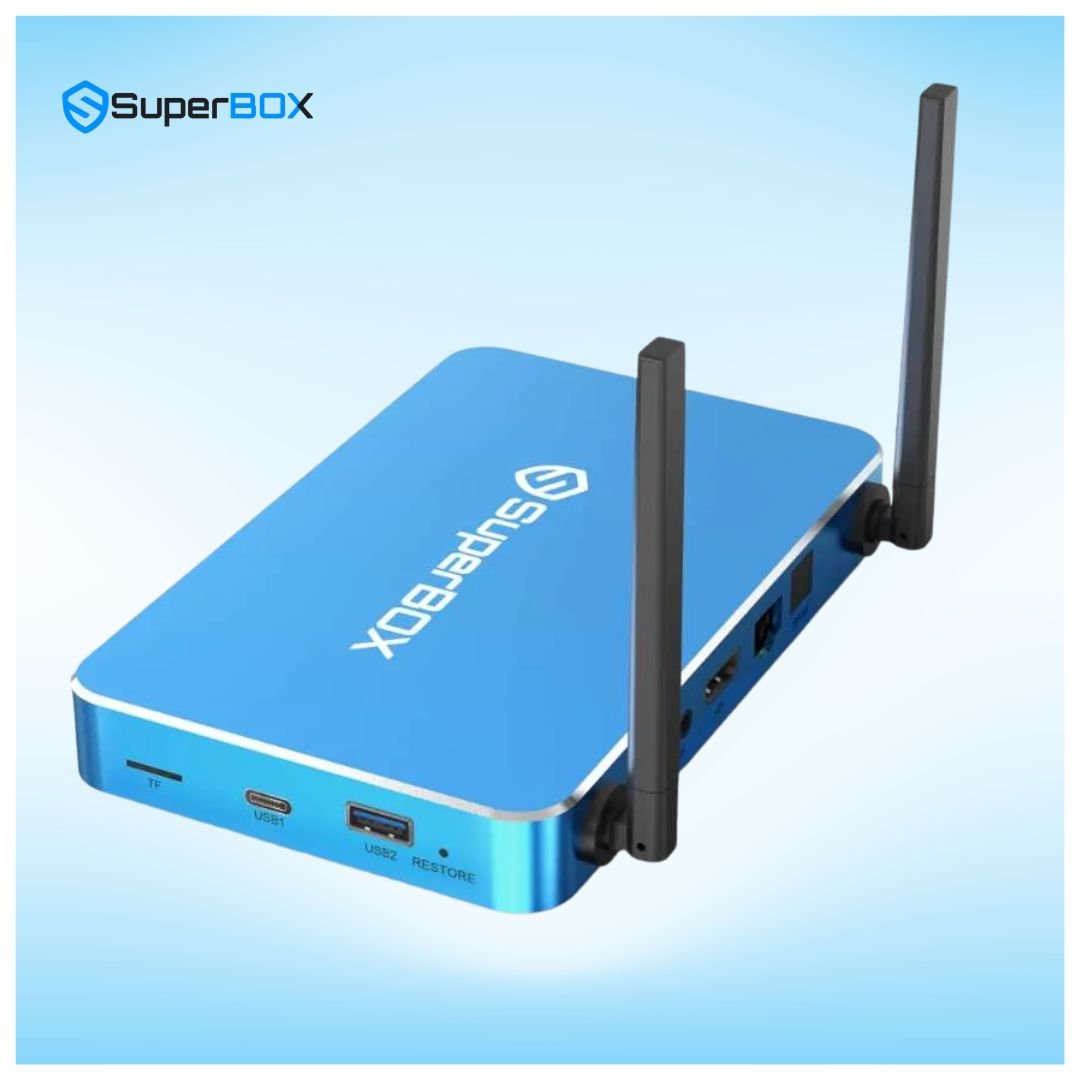 SuperBox S7 Max Android media player rear angle view