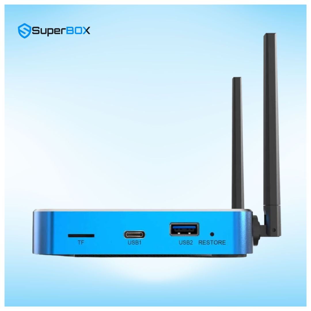 SuperBox S7 Max USB 3.0 and microSD card slot view