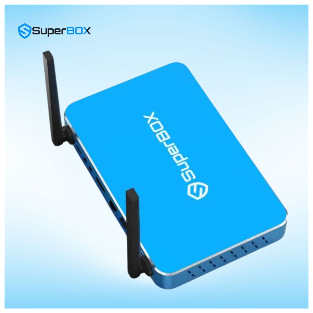 SuperBox S7 Max blue metal housing top design