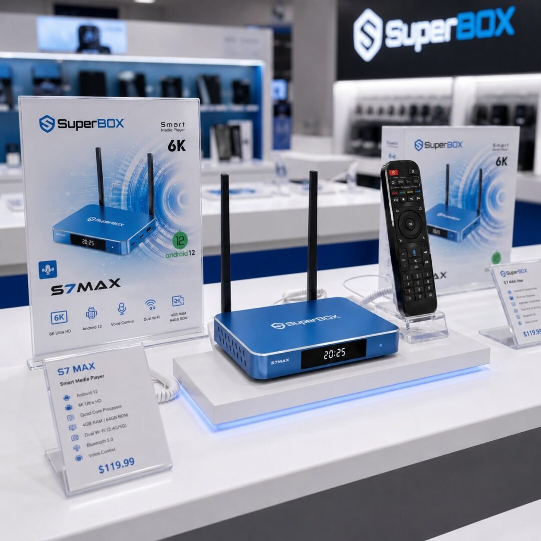 SuperBox S7 Max on display at SuperBox TV Box Store