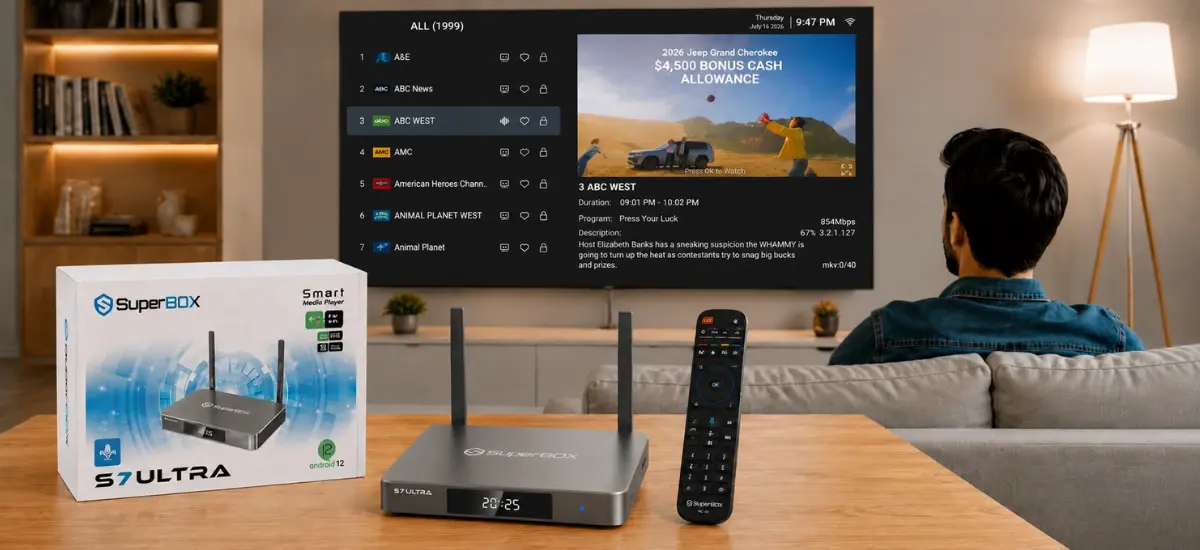 SuperBox S7 Ultra 2 SuperBox S7 Ultra Blue TV live streaming
