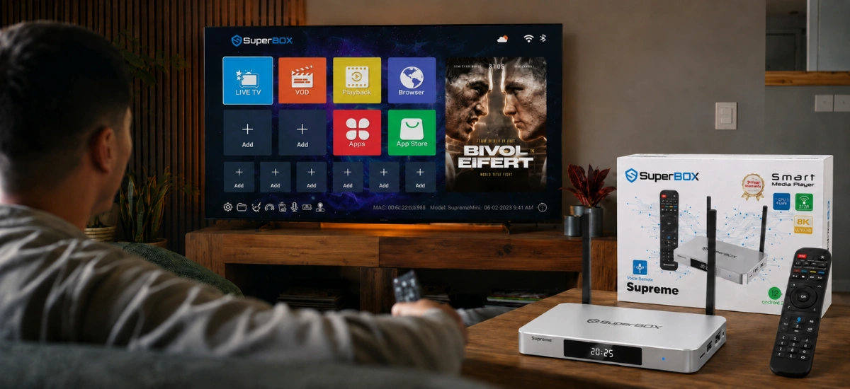 SuperBox Supreme Android 12 TV box with Google Play Store and streaming apps