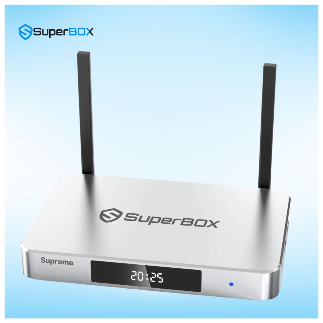 SuperBox Supreme WiFi Android TV box front display view