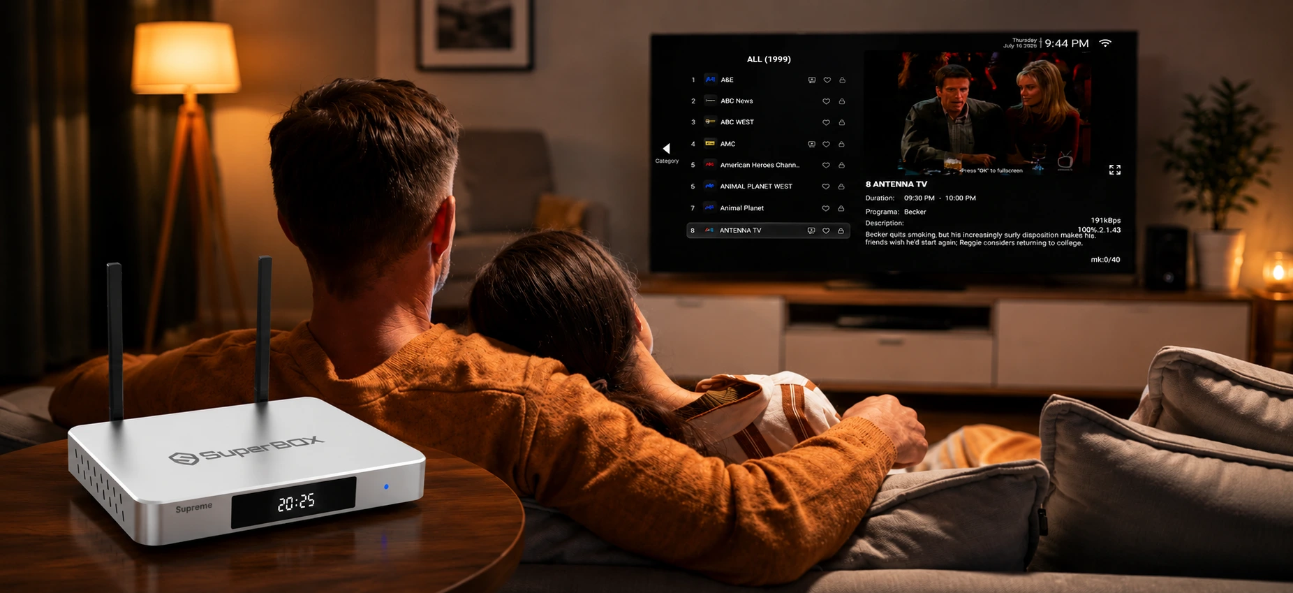SuperBox Supreme features the Blue TV app