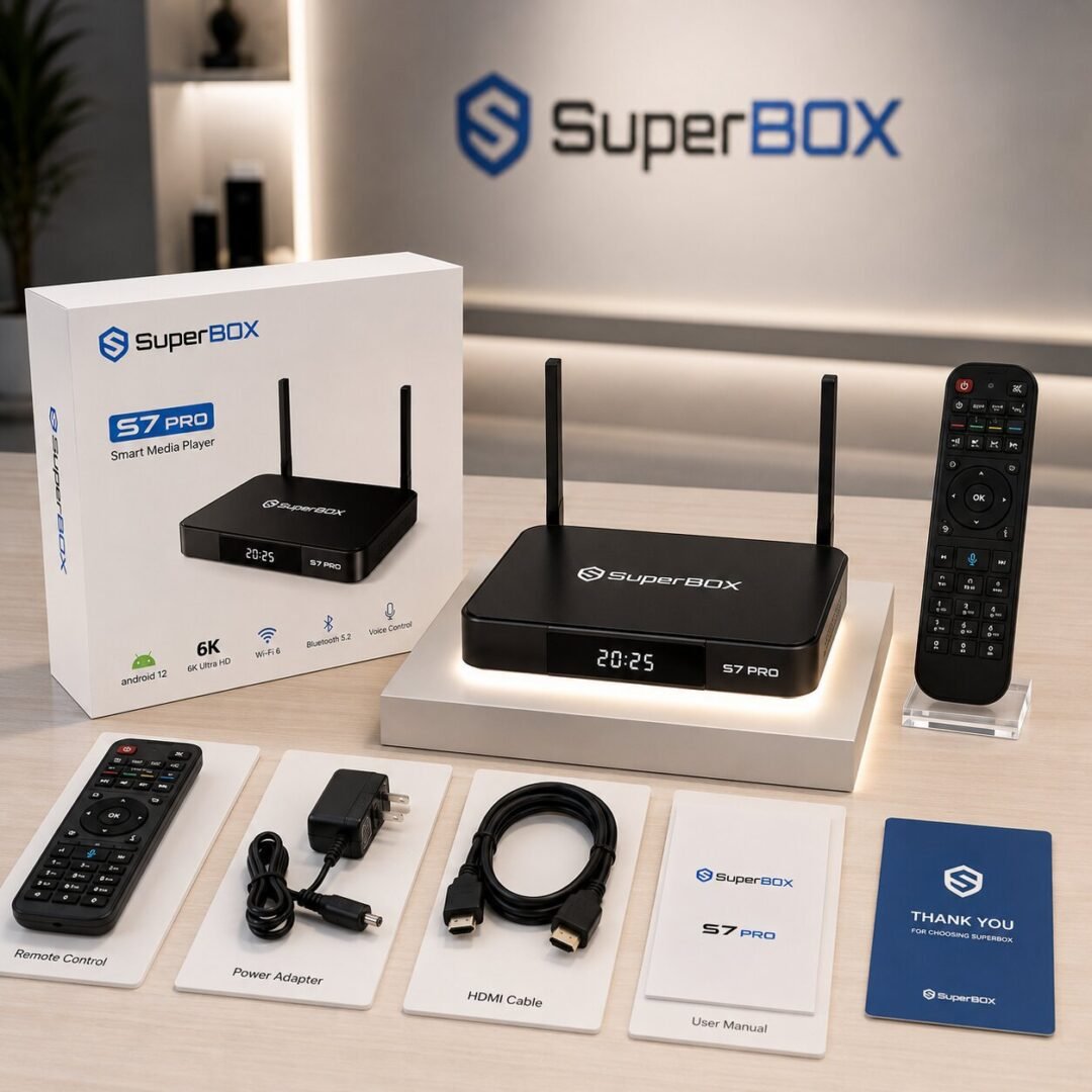 The SuperBox S7 Pro package is available when purchased at the SuperBox TV Box Store 3