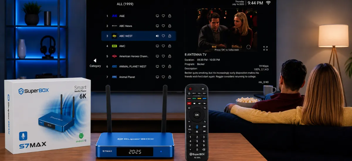 superbox s7 max blue tv