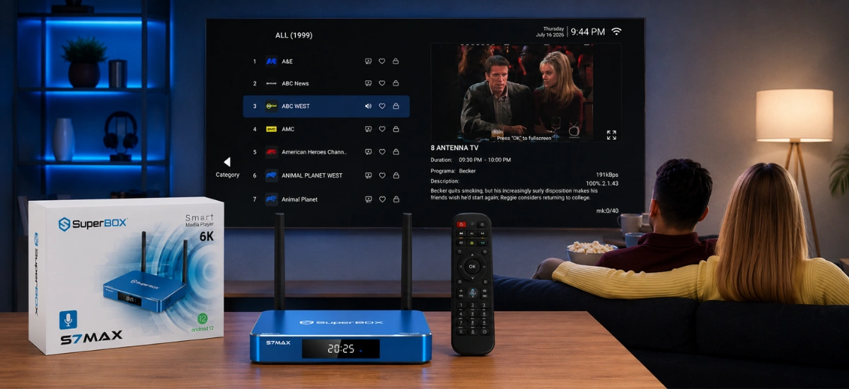 superbox s7 max blue tv