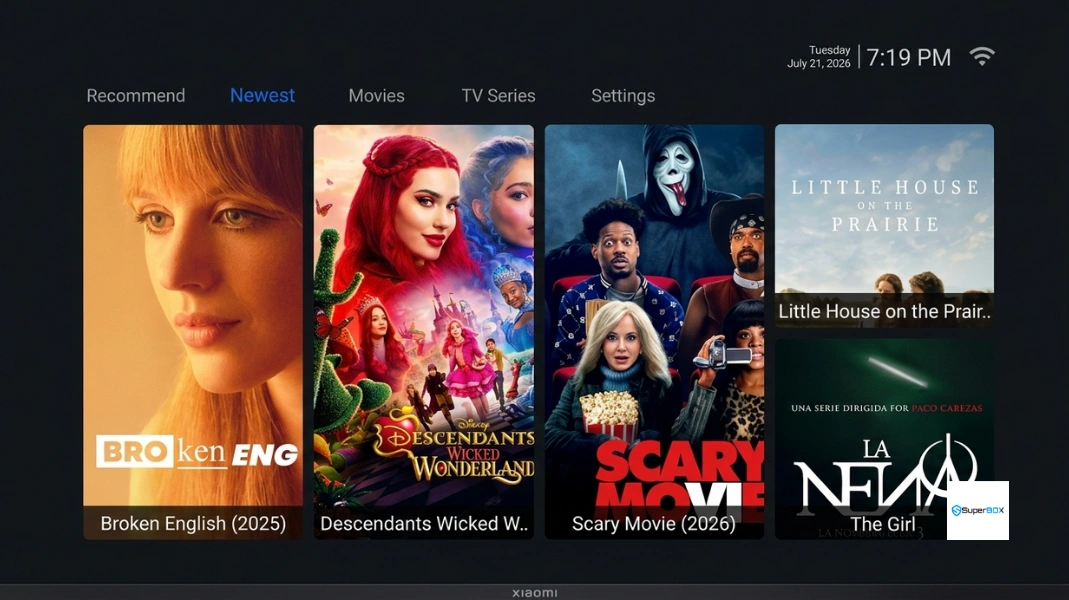 Searching movies and TV series by genre and actor tags on Blue VOD