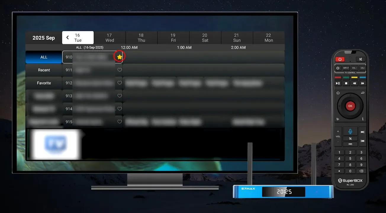 Blue TV Save Favourite Channel 1