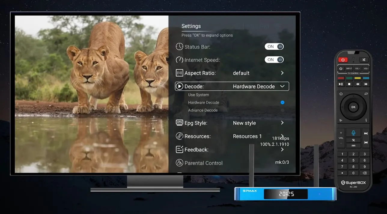 Blue TV Settings