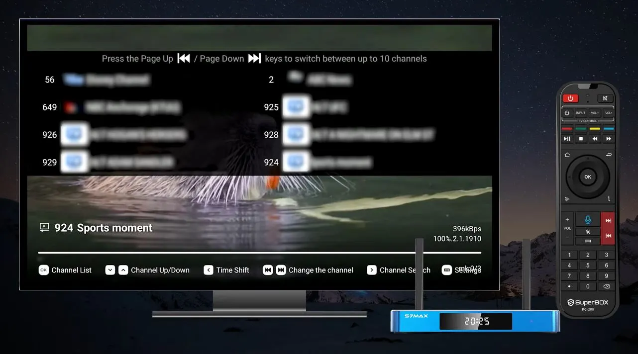 Blue TV Switch Recent Channels 1