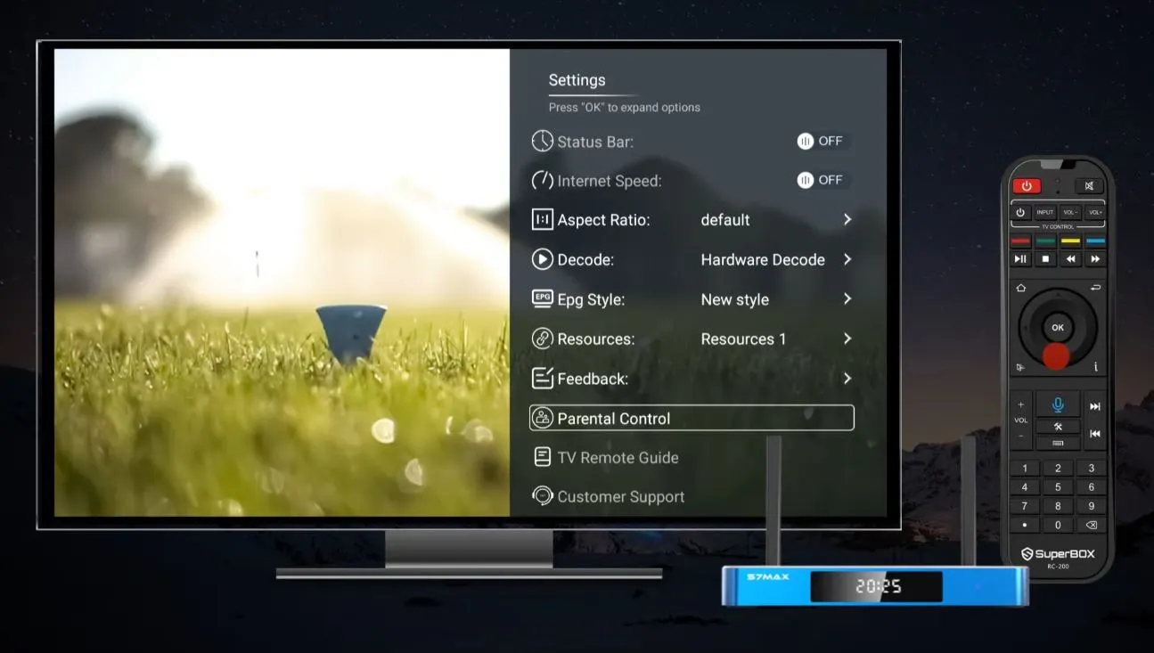 SuperBox Parental Control step 1