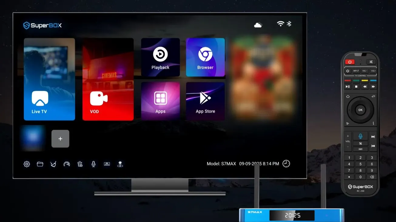 SuperBox Playback homescreen