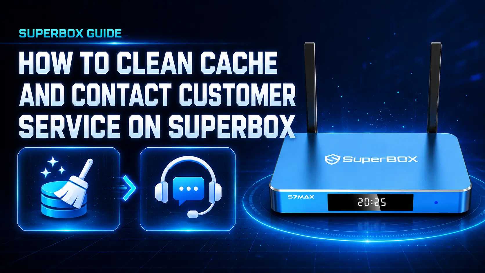Superbox clean cache n customer support img ftr