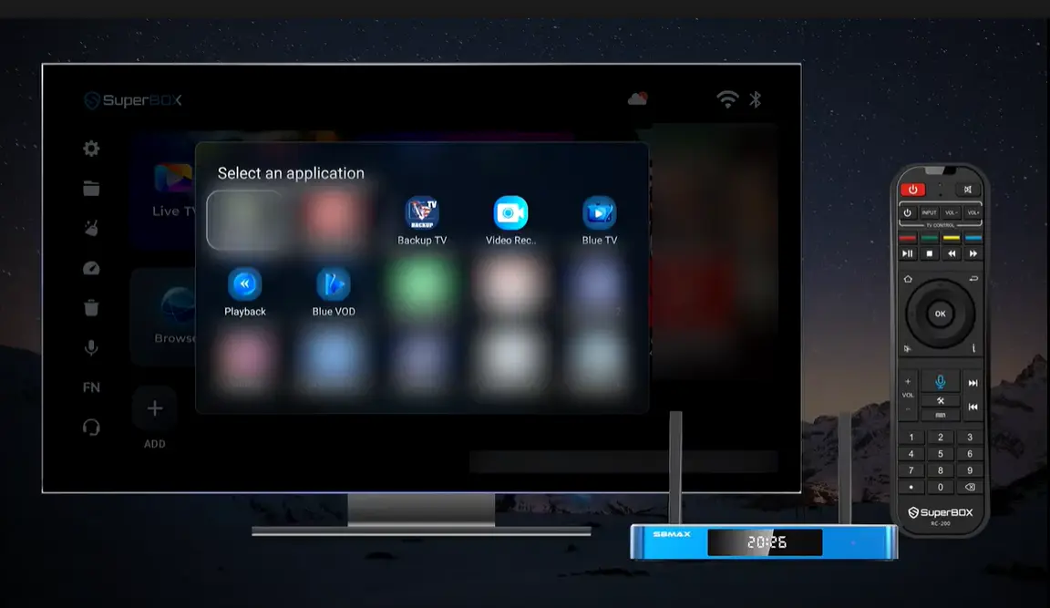How to Install Blue TV, Blue VOD, Playback, and More Apps on SuperBox S8 24 SuperBox S8 Add App to Homescreen Step 2