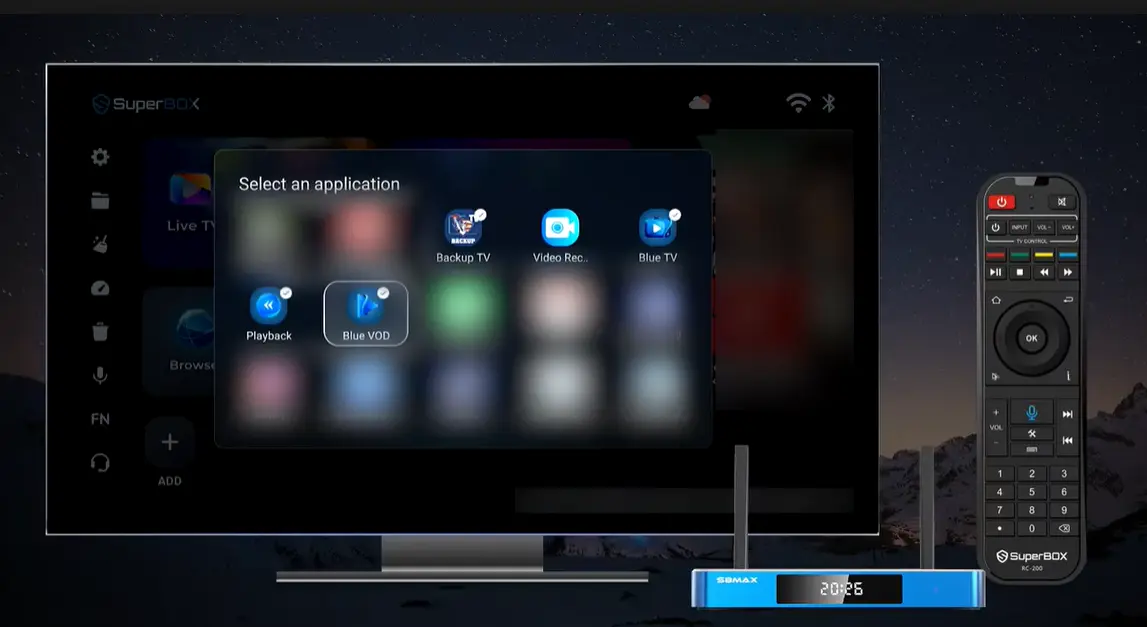 How to Install Blue TV, Blue VOD, Playback, and More Apps on SuperBox S8 25 SuperBox S8 Add App to Homescreen Step 3