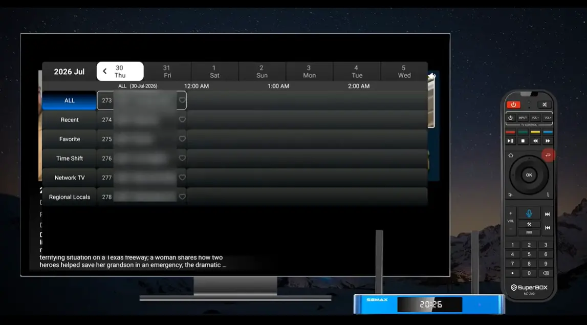 SuperBox S8 Blue TV Multi screen change channels