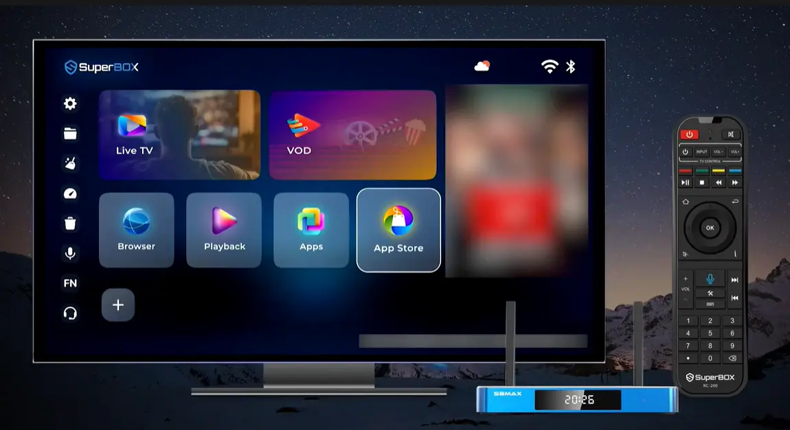 How to Install Blue TV, Blue VOD, Playback, and More Apps on SuperBox S8 19 SuperBox S8 Download Blue TV Step 1