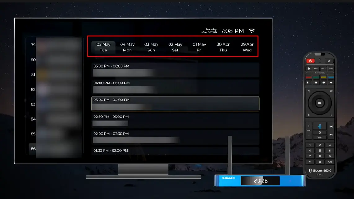 How to Use the SuperBox S8 Playback App: Complete Guide 23 SuperBox S8 Playback app choose date