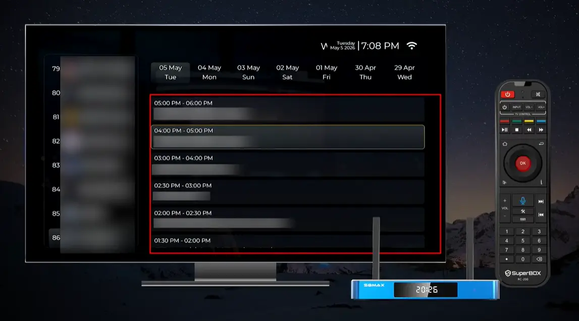 How to Use the SuperBox S8 Playback App: Complete Guide 24 SuperBox S8 Playback app choose time