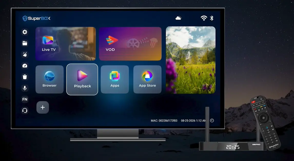 SuperBox S8 Pro Setup Guide: Unboxing, Wi-Fi, Remote Pairing and Apps 28 SuperBox S8 Pro home screen