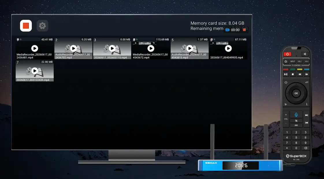 How to Use the SuperBox S8 Recorder App (Built-in Recording): Complete Guide 19 SuperBox S8 Recorder app main screen