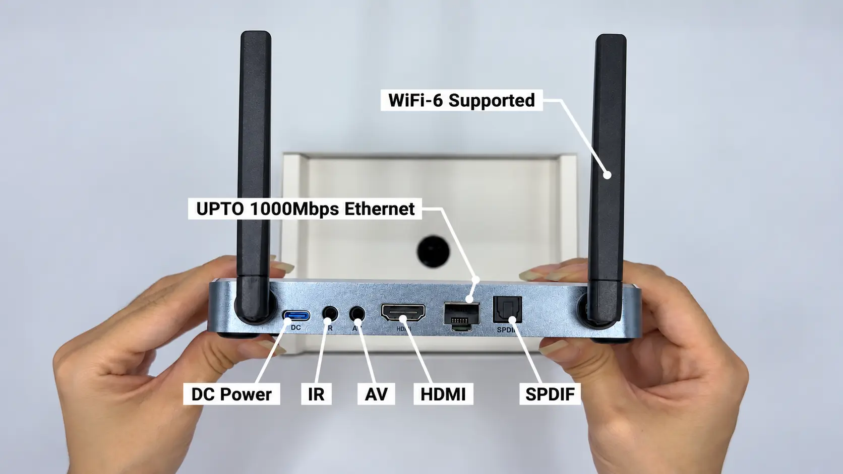 SuperBox S8 Ultra Setup Guide: Unboxing, Wi-Fi, Remote Pairing & Apps 22 SuperBox S8 Ultra rear ports 2