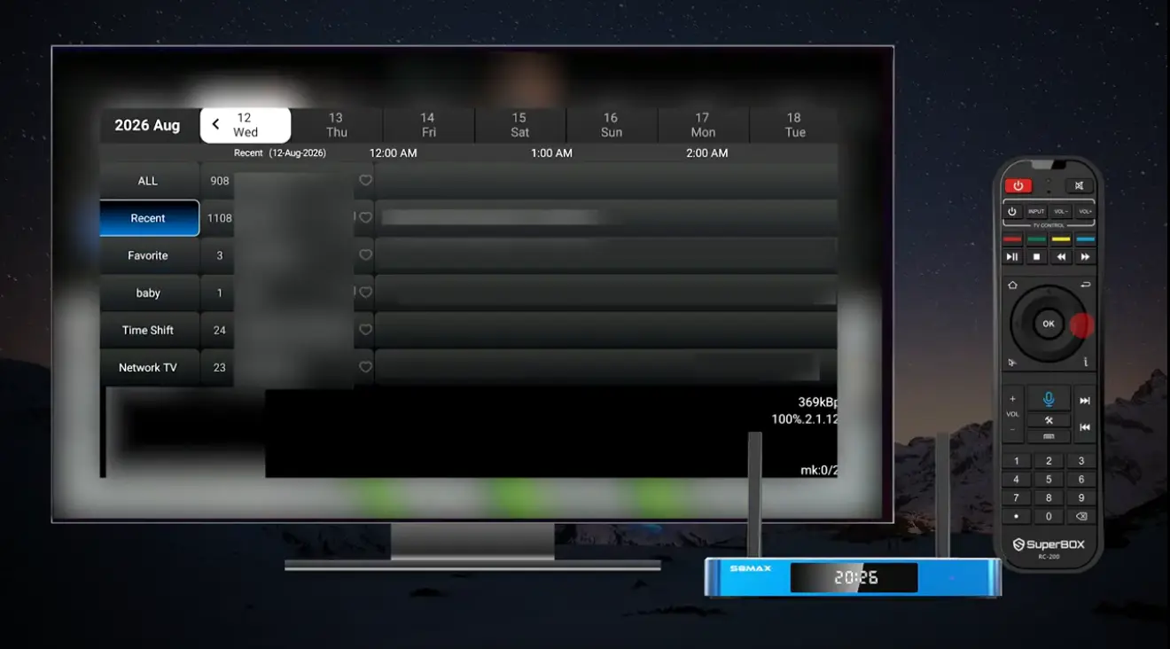 SuperBox S8 blue tv EPG Feature