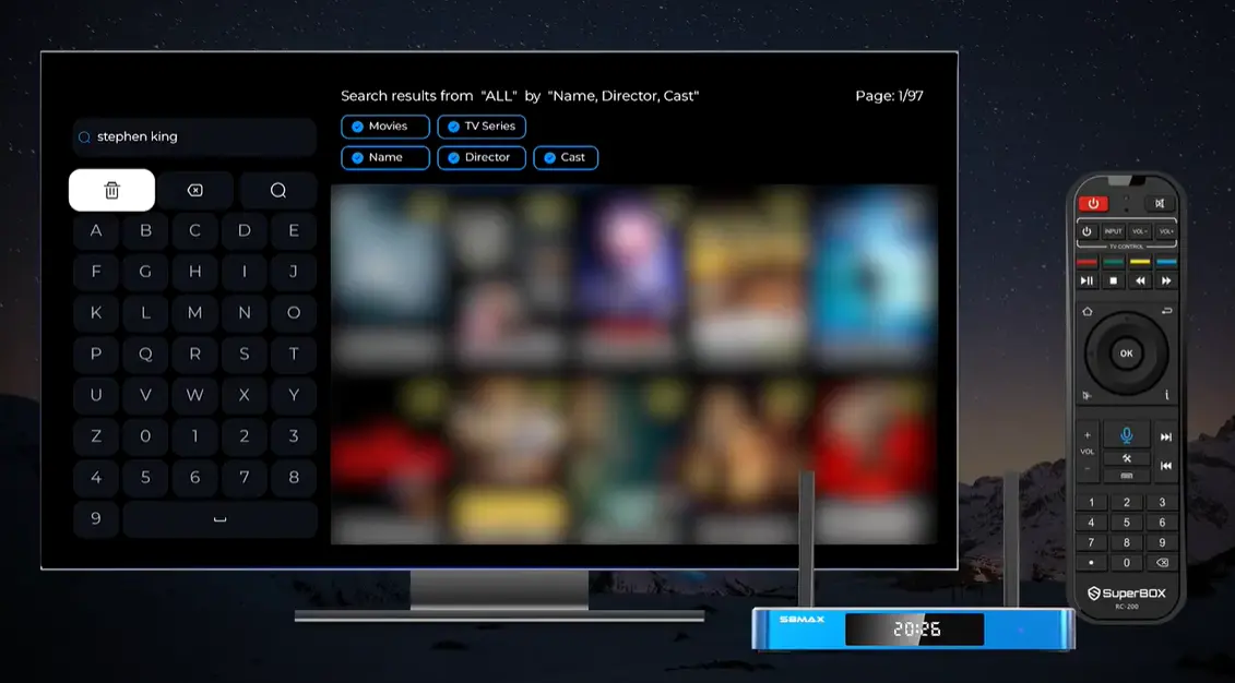 How to Use Blue VOD on SuperBox S8: Search, Watch, Save and Adjust Playback 23 SuperBox S8 blue vod narrow search