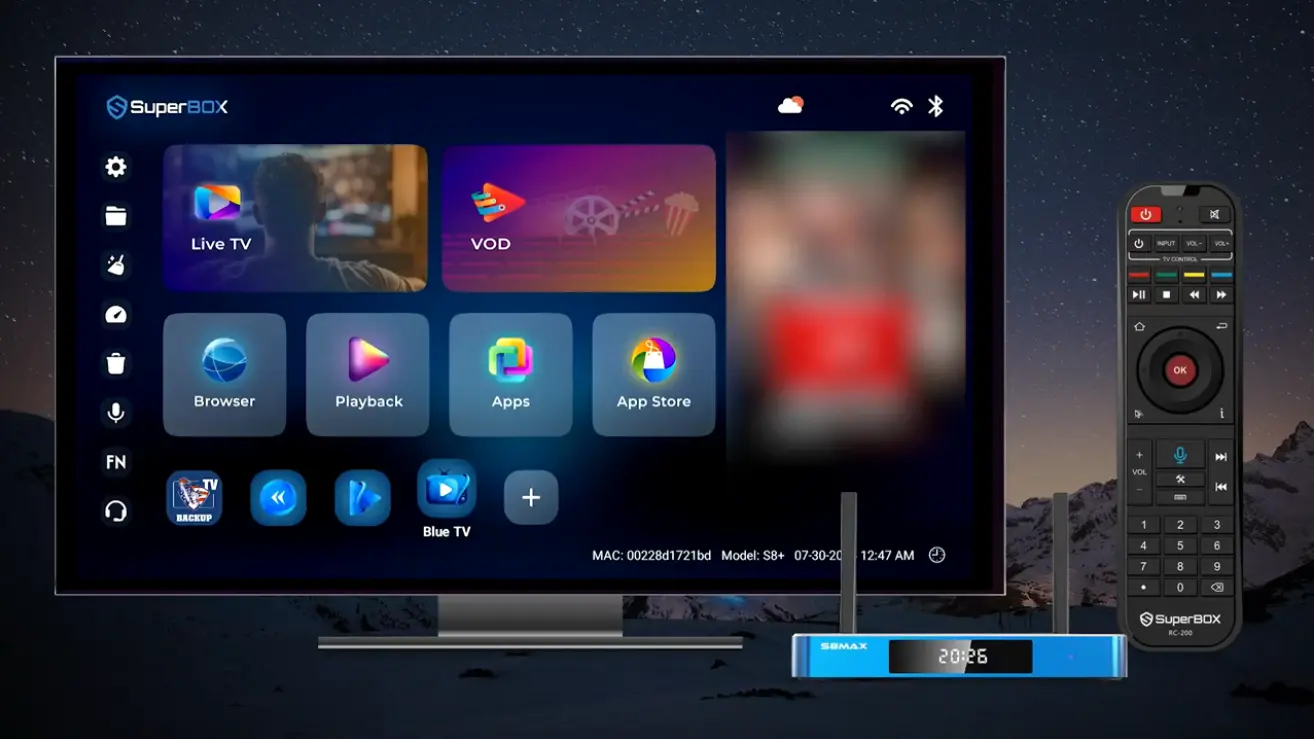 Home screen with live television