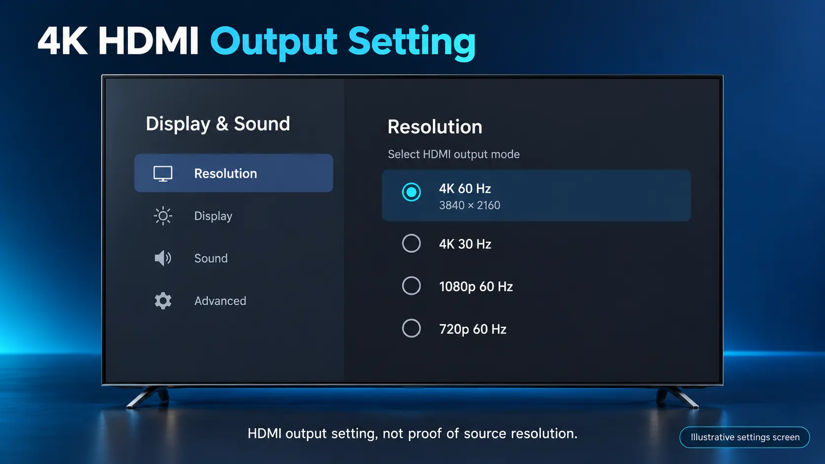 4K HDMI Output Settings