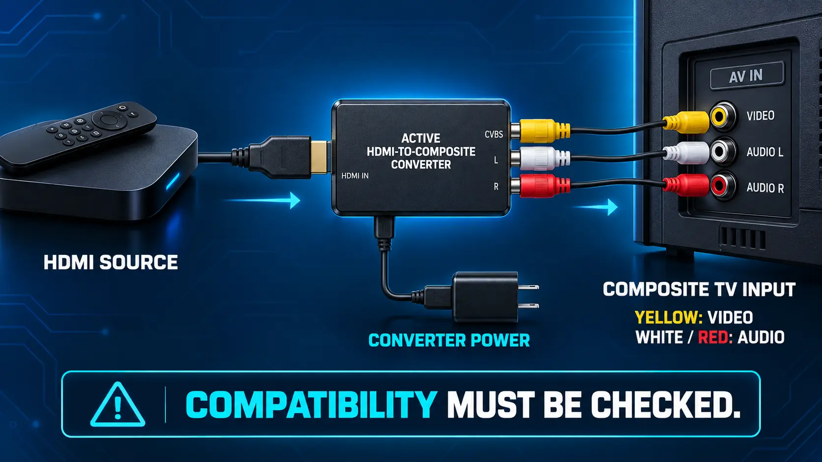 How to Stream on a Non-Smart TV in 2026: Connect, Set Up and Start Watching 18 Active HDMI to Composite Connection Guide