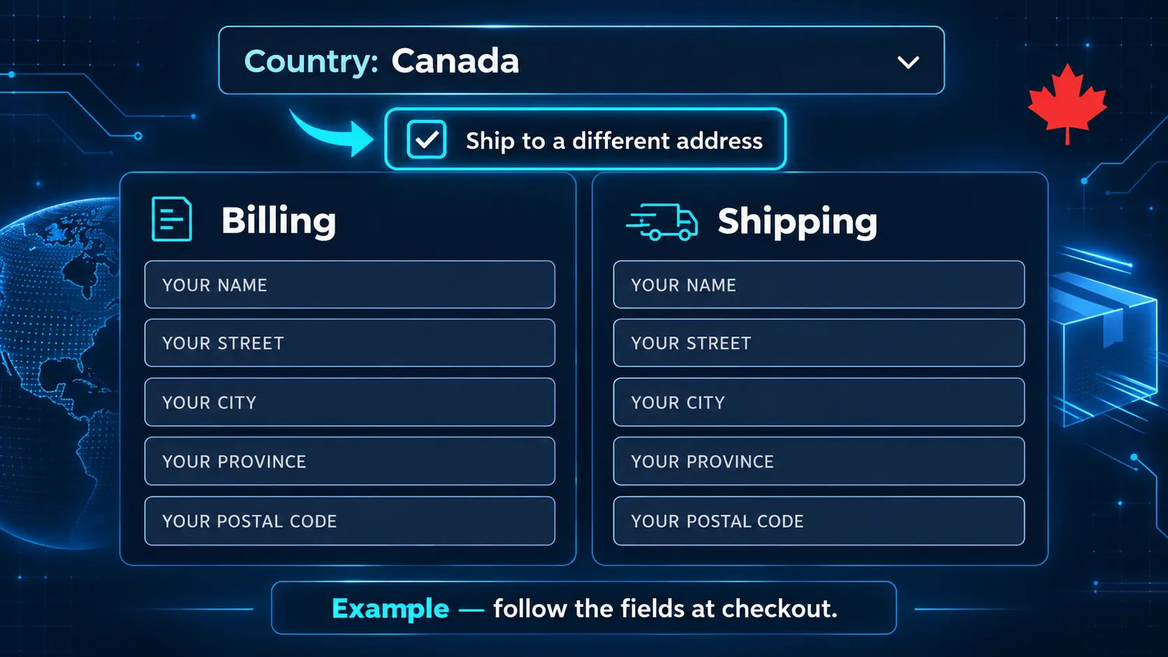 Canadian checkout address guide