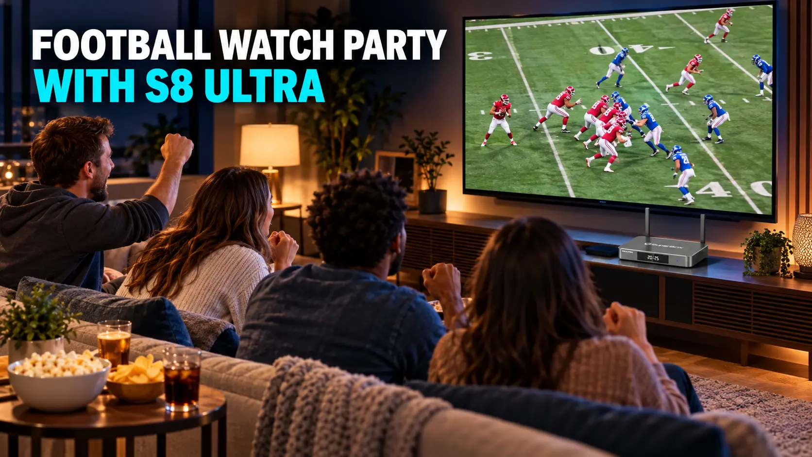 How to Set Up a Football Watch Party with SuperBox S8 Ultra 14 Cozy Football Watch Party with S8 Ultra
