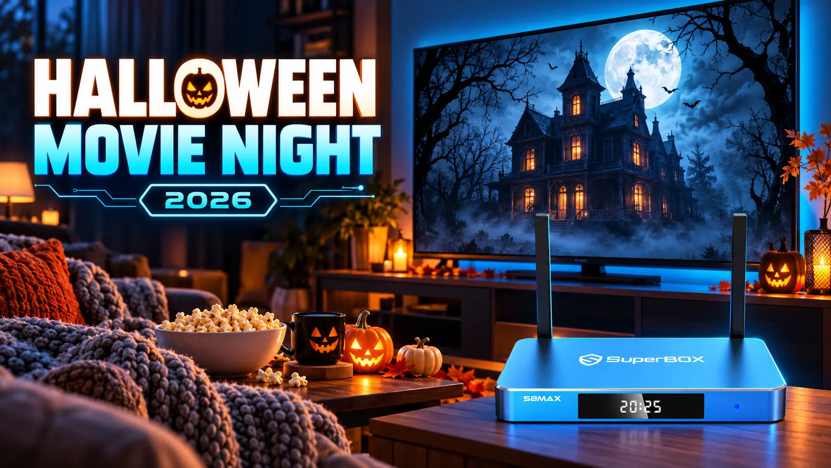 Halloween Movie Night 2026: Create a Cozy Home Theater with SuperBox 13 Cozy Halloween Movie Night with