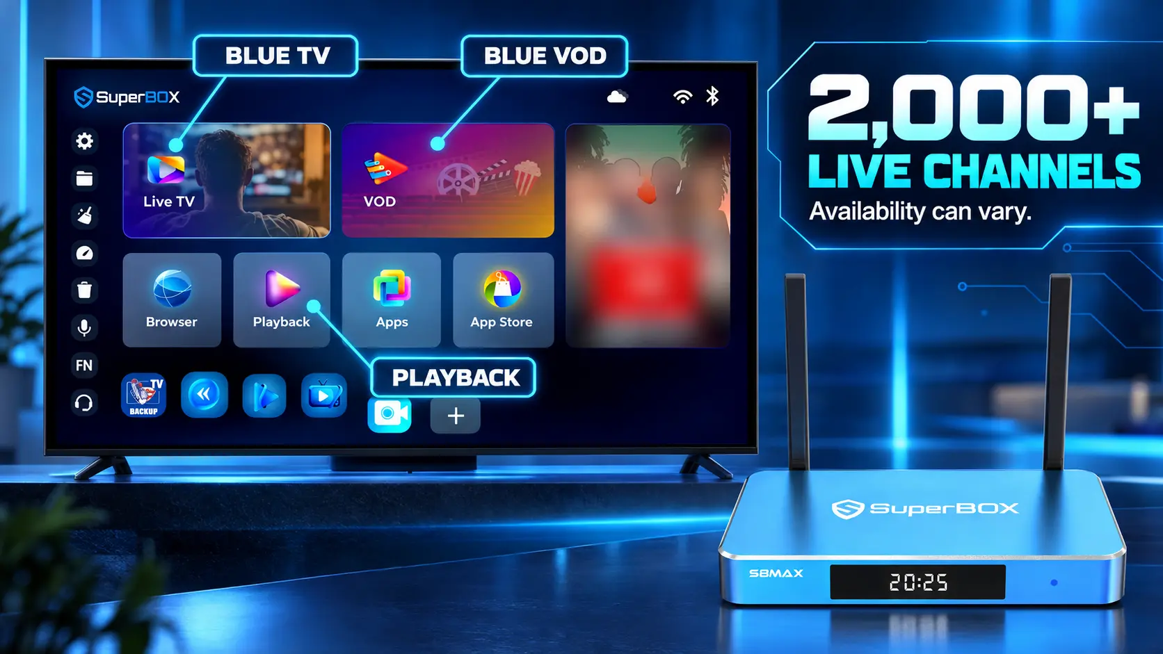 SuperBox S8 Max home screen showcase