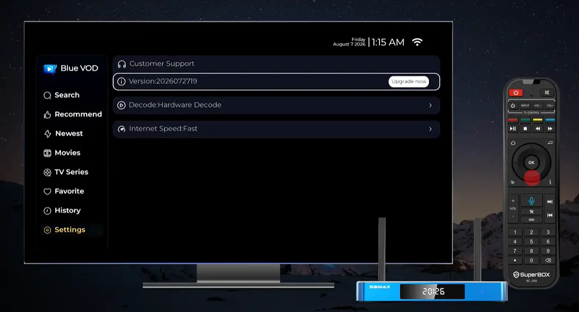 How to Use Blue VOD on SuperBox S8: Search, Watch, Save and Adjust Playback 30 SuperBox S8 blue vod version update