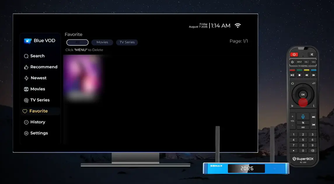 How to Use Blue VOD on SuperBox S8: Search, Watch, Save and Adjust Playback 25 SuperBox S8 blue vod watch blue vod saved favorite
