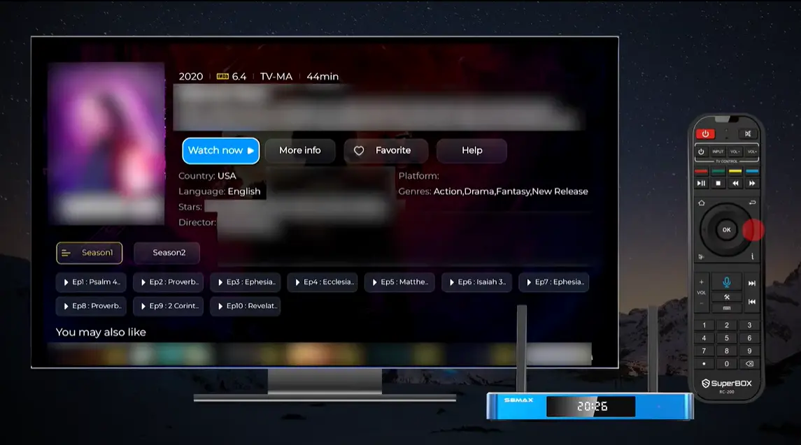 How to Use Blue VOD on SuperBox S8: Search, Watch, Save and Adjust Playback 24 SuperBox S8 blue vod watch movie
