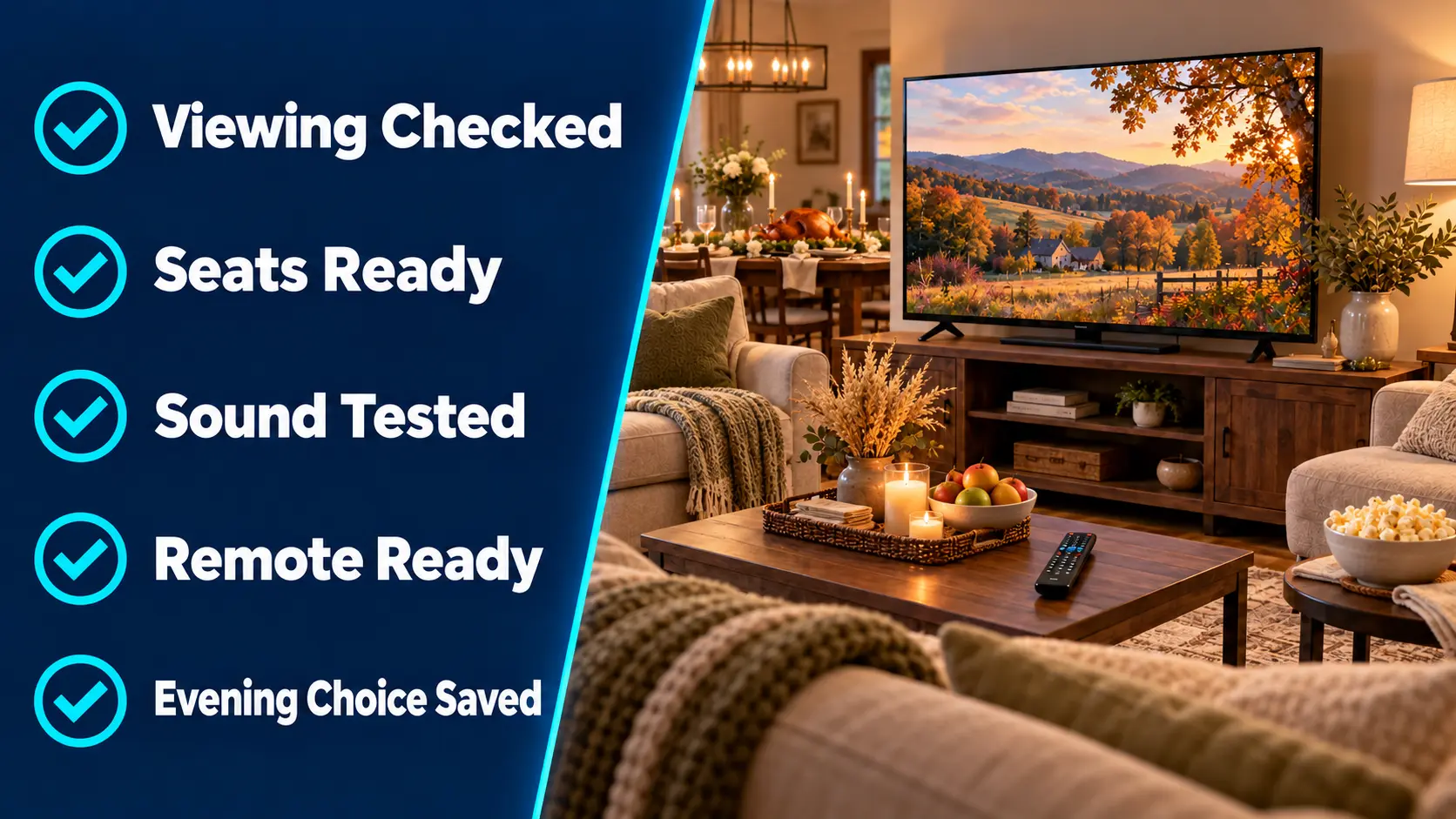 Thanksgiving TV Setup: Get Your Living Room Ready for Football and Family 16 Thanksgiving ready living room with checklist